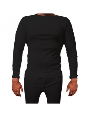 Sous-vêtements Col R M-L Hommes Noir 100% Coton.
