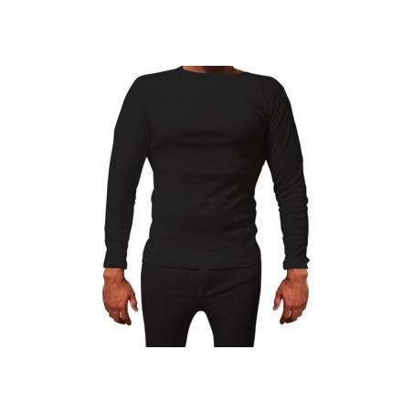 Sous-vêtements Col R M-L Hommes Noir 100% Coton.