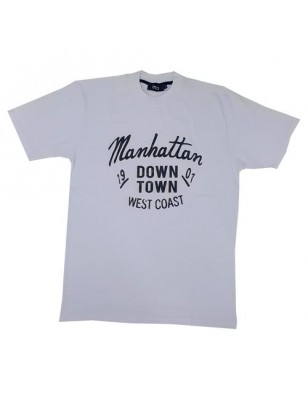 T-shirt motif Down Town - Blanc