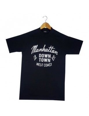 T-shirt  motif down town - Noir