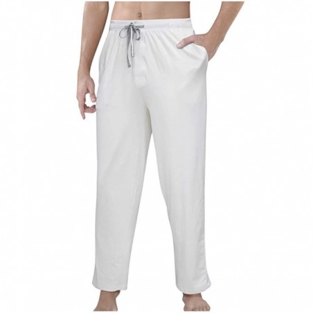 Pantalon Pyjama Blanc Homme Coton